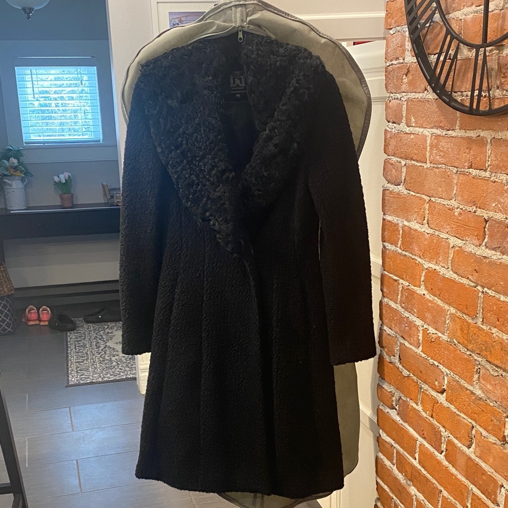 Dawn Levy Black Lamb skin coat.